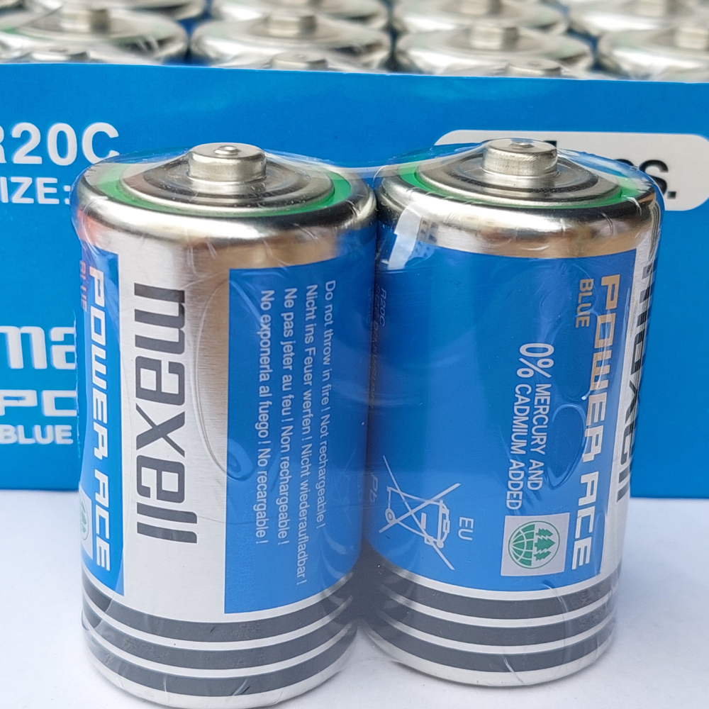 Vỉ 2 viên PIN Đại MAXELL R20C - Size D / 1.5V Chính hãng