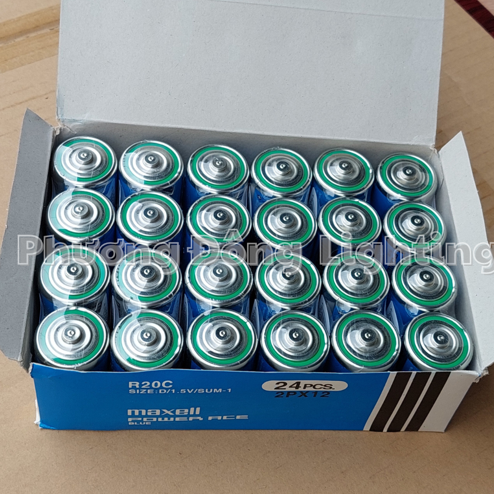Vỉ 2 viên PIN Đại MAXELL R20C - Size D / 1.5V Chính hãng