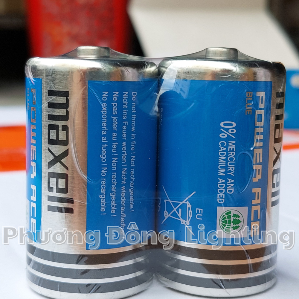 Vỉ 2 viên PIN Đại MAXELL R20C - Size D / 1.5V Chính hãng