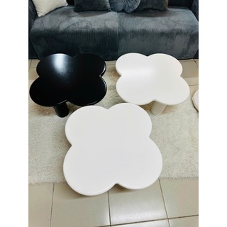 Bàn trà sofa hình dáng cỏ 4 lá may mắn , bàn gỗ decor phòng khách dày dặn sơn 2k chống thấm cao cấp