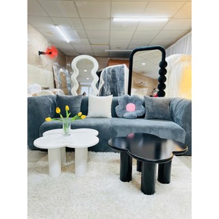 Bàn trà sofa hình dáng cỏ 4 lá may mắn , bàn gỗ decor phòng khách dày dặn sơn 2k chống thấm cao cấp