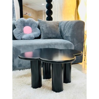 Bàn trà sofa hình dáng cỏ 4 lá may mắn , bàn gỗ decor phòng khách dày dặn sơn 2k chống thấm cao cấp
