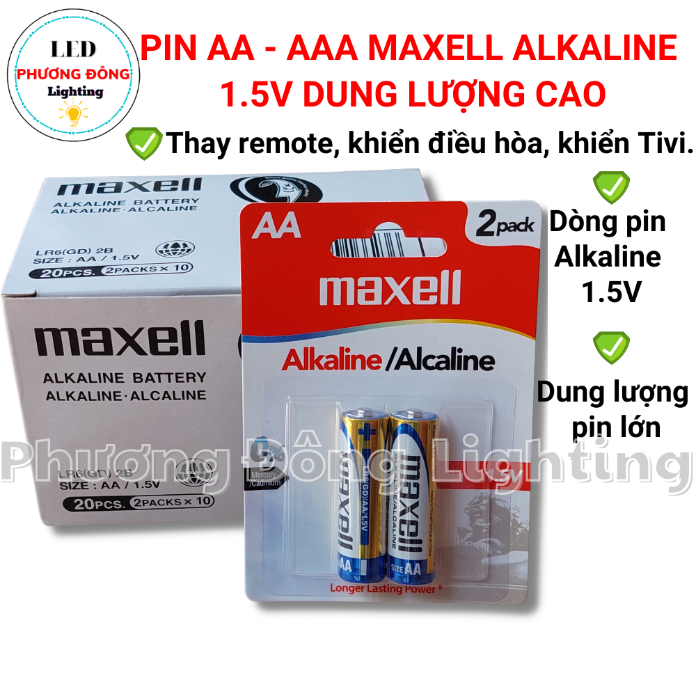 Pin AA, AAA Maxell Alkaline Dung lượng cao dùng cho Remote, điều hòa, Tivi...