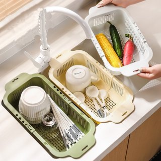 Khay, Rổ Gác Bồn Rửa Chén Bát Gia Bảo Thông Minh - Gấp Gọn, Điều Chỉnh Kích Thước Tiện Lợi