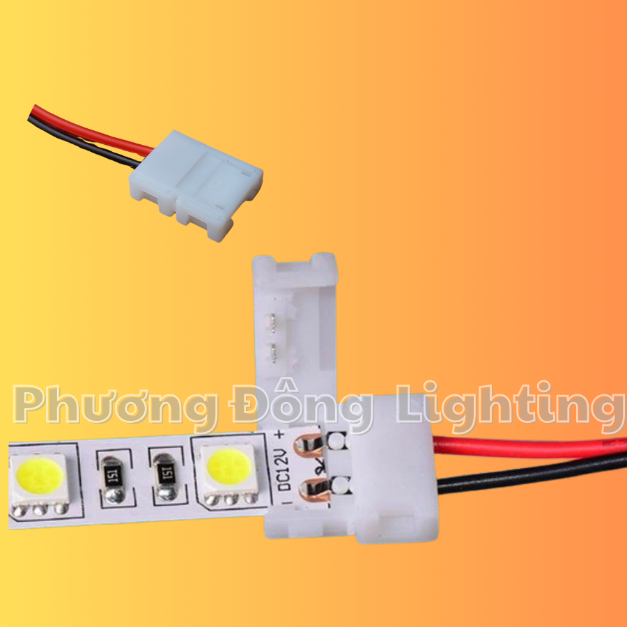 COMBO 2 Đầu nối LED dây Kẹp LED 12v Cút nối nhanh 2 Pin tiện dụng bảng 8mm và 10mm