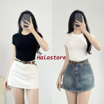 Áo Phông Nữ Cộc Tay Chất Cotton Dáng Croptop Ôm Body Cổ Tròn Họa Tiết Trơn Basic BigSize, Áo Croptop Nữ Tay Ngắn 402T