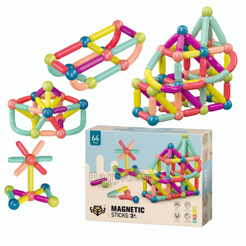 Đồ Chơi Xếp Hình Nam Châm 64 Chi Tiết Cho Bé Hagykidhn Đồ Chơi Giáo Dục Ghép Hình Montessori Giúp Bé Phát Triển Trí Tuệ