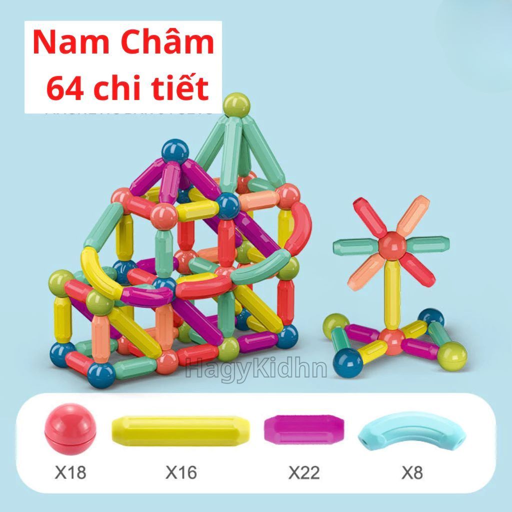 Đồ Chơi Xếp Hình Nam Châm 64 Chi Tiết Cho Bé Hagykidhn Đồ Chơi Giáo Dục Ghép Hình Montessori Giúp Bé Phát Triển Trí Tuệ