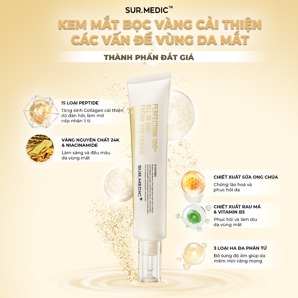 Ảnh Bộ Đôi Hỗ Trợ Dưỡng Trắng Và Chống Lão Hoá Kem Mắt + Huyết Thanh SUR.MEDIC 67ml 3
