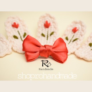 Kẹp tóc hoa tulip len thêu đẹp phong cách Hàn Quốc 5.5cm |Phụ kiện tóc mái xinh xắn|Shop Rô Handmade
