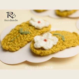 Kẹp tóc cây bông hoa nhỏ bằng len xinh xắn cho nữ và bé gái 5.5cm |Cặp tóc mái đẹp |Shop Rô Handmade