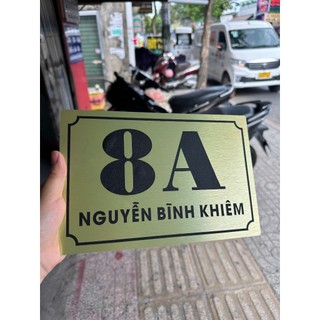 Bảng số nhà, bảng công ty alu vàng xước 20*30cm tặng kèm keo 2 mặt