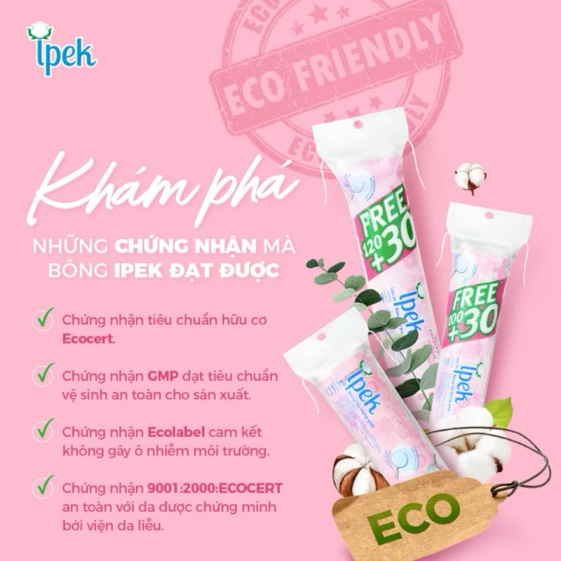 Bông Tẩy Trang Ipek Klasik Cotton Pads ( 120 + 30 Miếng )