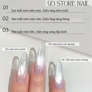 Sơn gel mắt mèo ánh trắng nền trong suốt , mắt mèo ánh nước , kim cương dùng được trên mọi màu nền