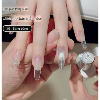 Sơn gel mắt mèo ánh trắng nền trong suốt , mắt mèo ánh nước , kim cương dùng được trên mọi màu nền