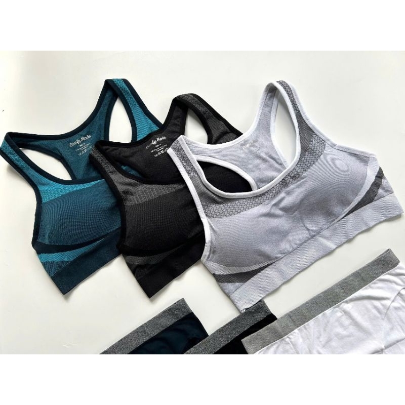 (BomoHouse) Set bra dệt và quần lót tập thể thao vừa full mông ComfyMode* bigsize - dư xịn