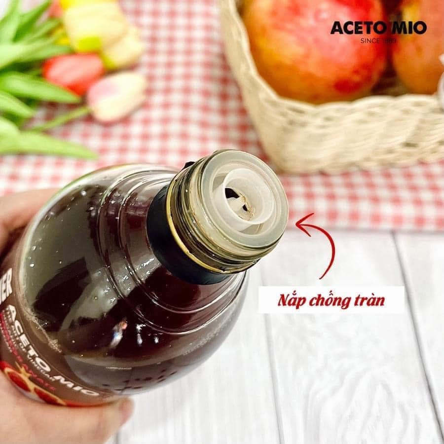 Giấm Lựu Hữu Cơ có giấm cái Organic Pomegranate Vinegar 500ml Aceto Mio/ Andrea Milano