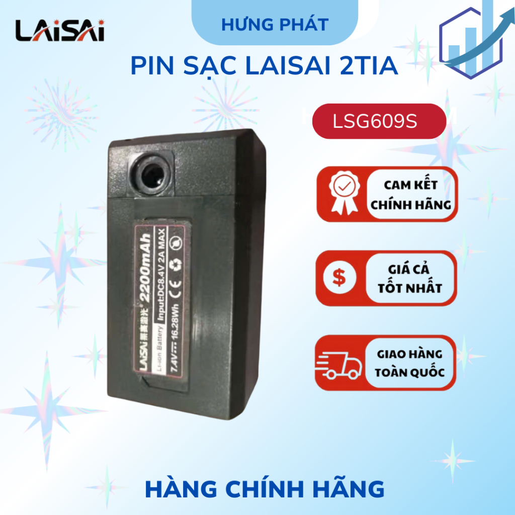 Pin sạc chính hãng máy cân bằng laser 2 tia xanh LAISAI LSG609S.