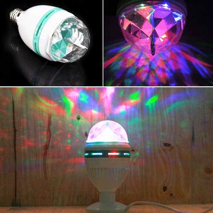 [Hàng CTY Nhập khẩu] Đèn led sân khấu nhiều màu tự xoay có cảm ứng nhạc H707