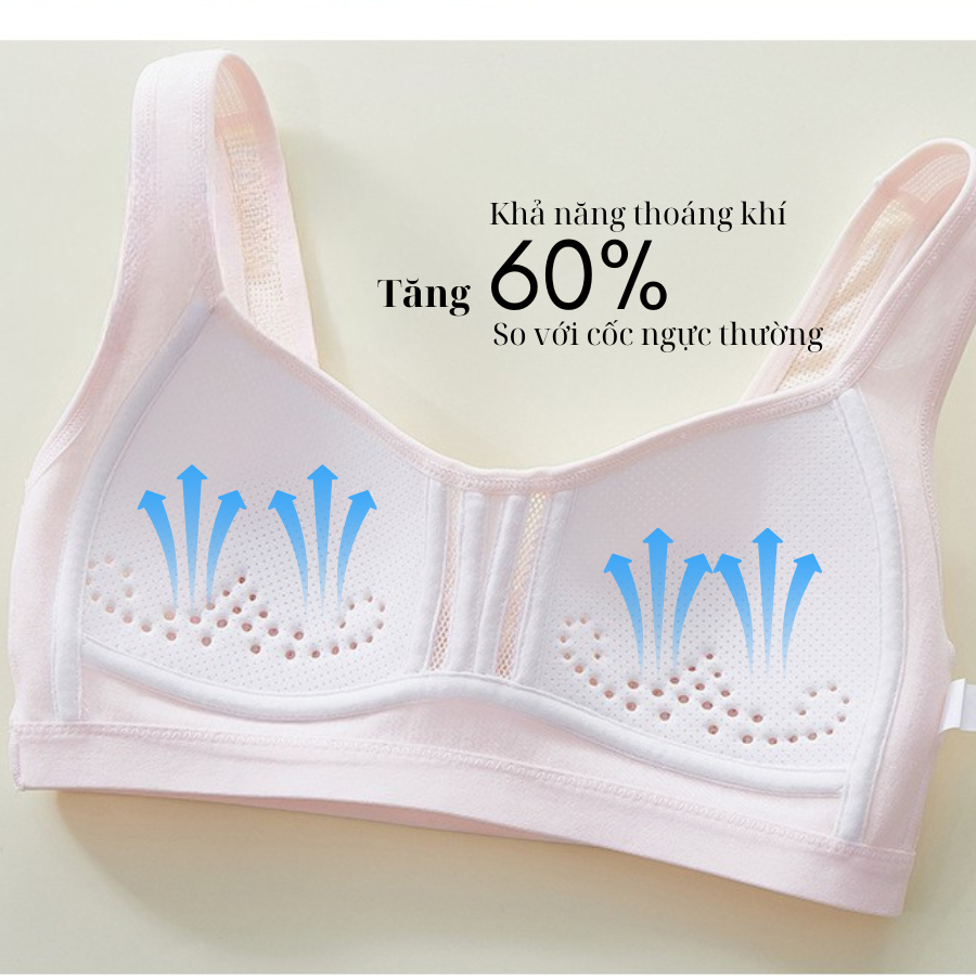 áo lót, áo ngực(bra) cốc ngực thông hơi, kích thích phát triển V1, kiểu dáng sang trọng khỏe mạnh, size 45-65kg mã 6605