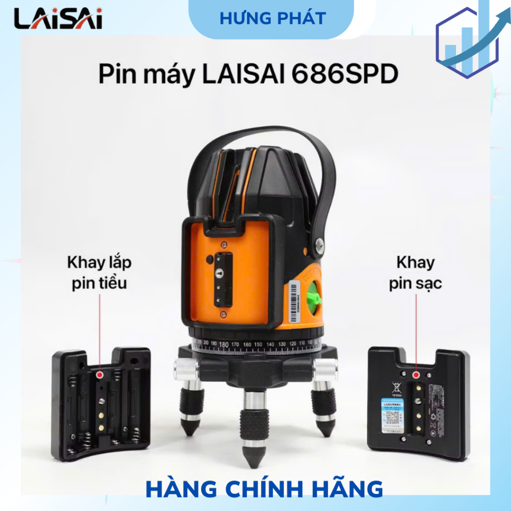 Pin sạc chính hãng máy cân bằng laser 5 tia xanh LAISAI LSG 686 SPD