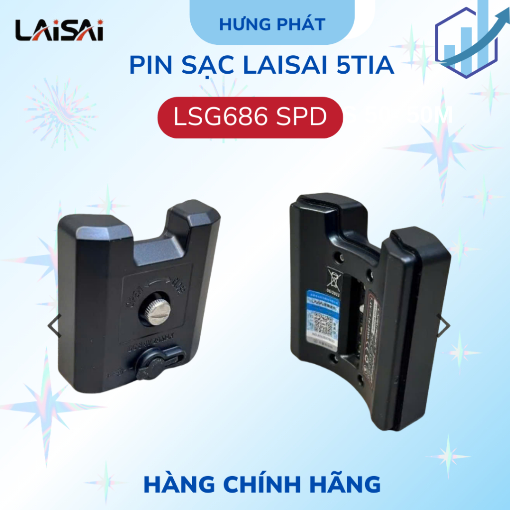 Pin sạc chính hãng máy cân bằng laser 5 tia xanh LAISAI LSG 686 SPD