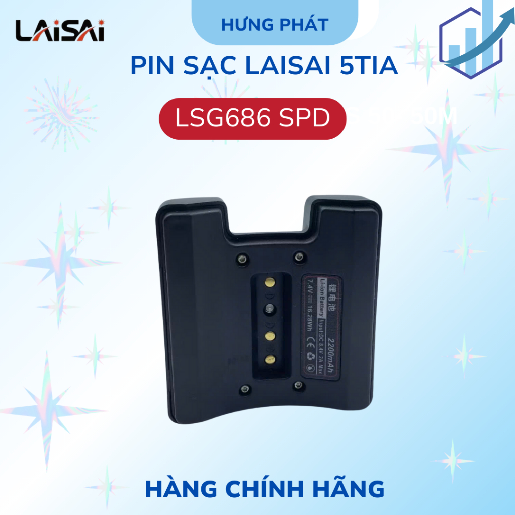 Pin sạc chính hãng máy cân bằng laser 5 tia xanh LAISAI LSG 686 SPD