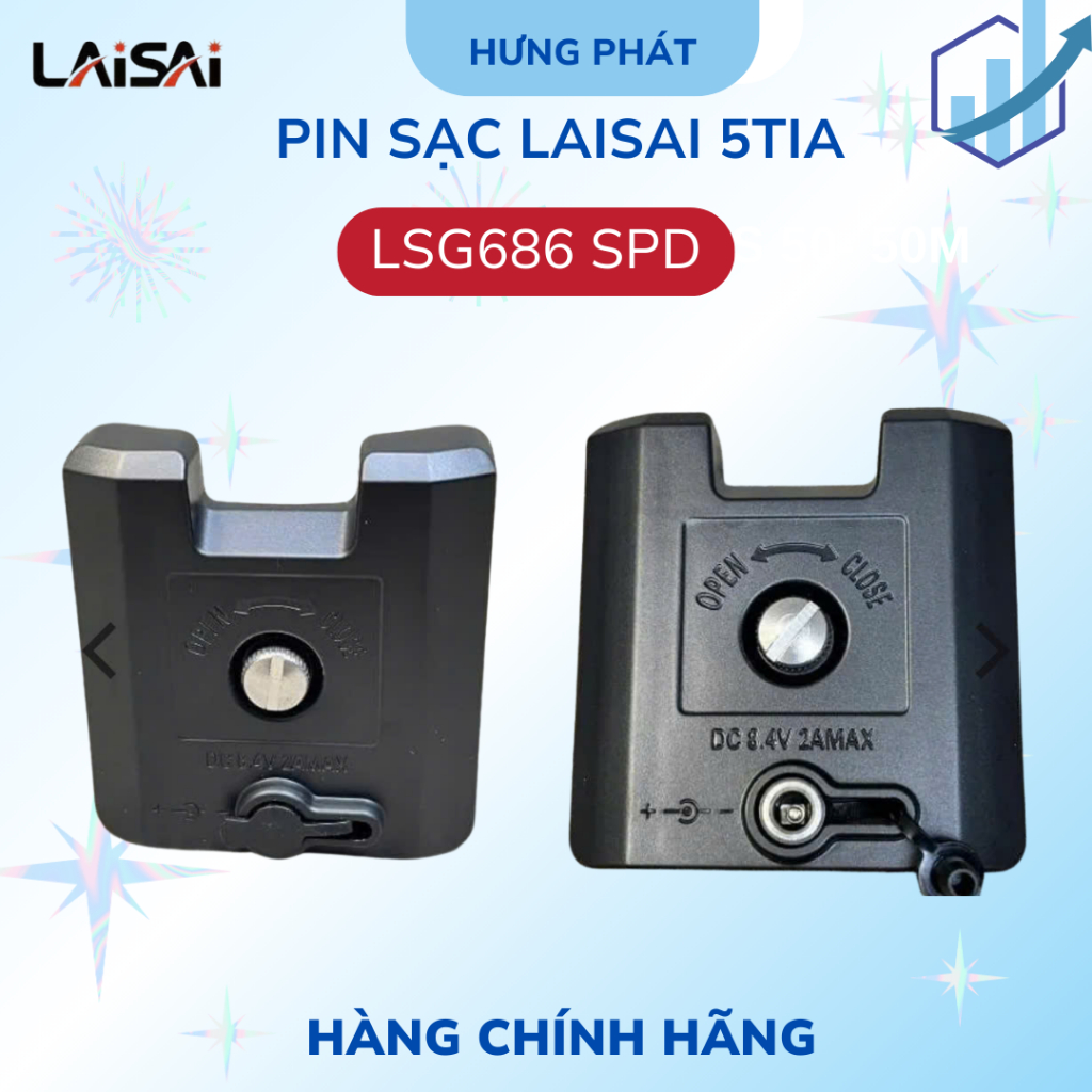 Pin sạc chính hãng máy cân bằng laser 5 tia xanh LAISAI LSG 686 SPD