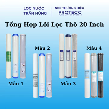 Lõi Lọc Nước 20 Inch / 50 Cm - Bộ Lõi Lọc Lắp Cốc Lọc 20 Inch, Bán Công Nghiệp, Lọc Tổng, Chung Cư