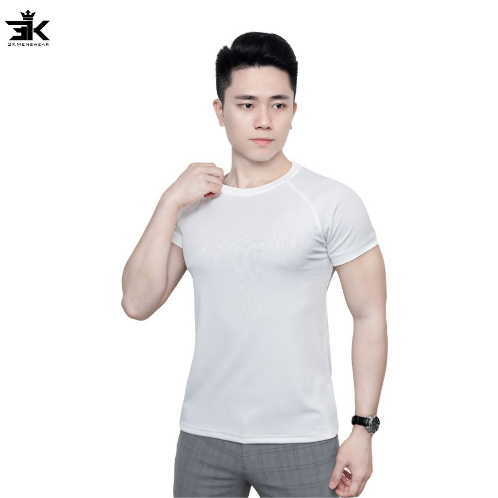 [COMBO 3 ÁO] Áo thun cộc tay gân tăm co giãn 4 chiều thoáng mát nhiều màu trẻ trung Menswear