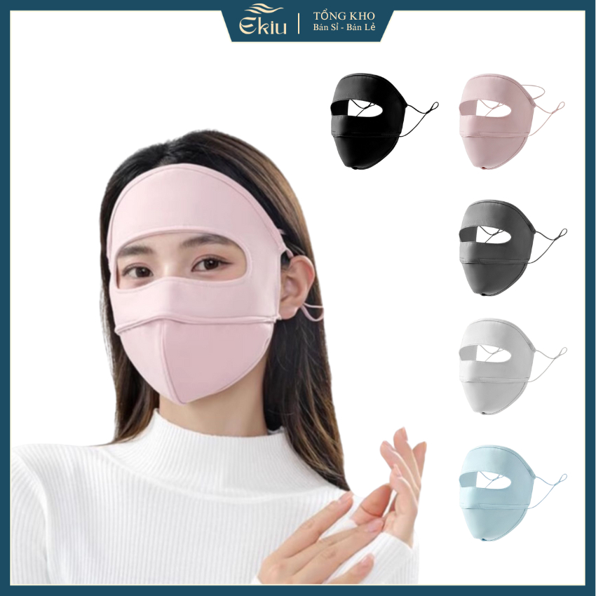 Khẩu trang Fullface chất liệu cotton xu lạnh thoáng khí, chống nắng kháng UV tốt - Ekiu Shop