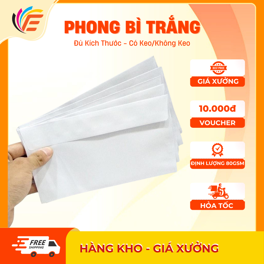 Bao Thư Phong Bì Thư Trắng Văn Phòng Phẩm - Có In Theo Yêu Cầu Đủ Cỡ -  Thiết Kế Miễn Phí
