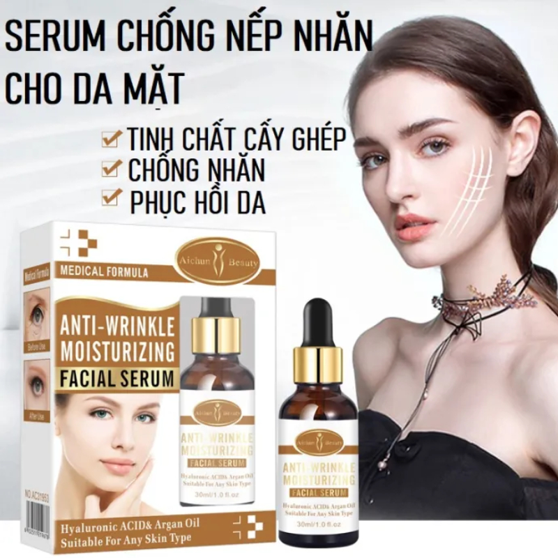 Serum Nâng Cơ Mặt Giảm Nhăn HIệu Quả, Sản Sinh Collagen Tăng Cường Đàn Hồi Da Chống Lão Hóa Và Sạm Da Do Thức Khuya Và T