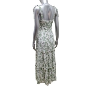 Đầm midi hai dây linen hoa vnxk dư Trixxi