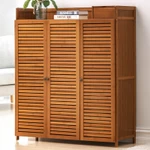 Tủ giày gỗ tre 6,7 tầng cánh mở cửa thoáng khí, tủ giày dép thông minh 3,4 cánh có hộp đựng đồ tiện lợi — ảnh 6