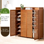 Tủ giày gỗ tre 6,7 tầng cánh mở cửa thoáng khí, tủ giày dép thông minh 3,4 cánh có hộp đựng đồ tiện lợi — ảnh 8