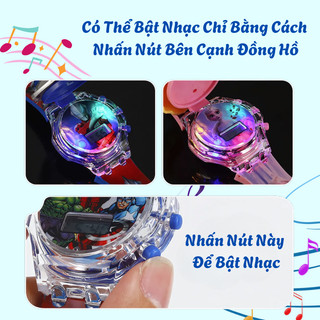 Đồng Hồ Đeo Tay Cho Bé Có Nhạc Có Đèn Họa Tiết Kuromi, Melody, Hello Kitty Dây Silicon Mềm Không Làm Đau Tay Bé