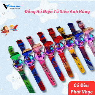 Đồng Hồ Đeo Tay Cho Bé Có Nhạc Có Đèn Họa Tiết Kuromi, Melody, Hello Kitty Dây Silicon Mềm Không Làm Đau Tay Bé
