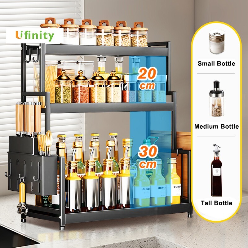 Lifinity Kệ Đựng Gia Vị 2-3 Tầng Đa Năng, Để Dao Thớt & Đũa Thìa-Chống Gỉ, Tiết Kiệm Không Gian