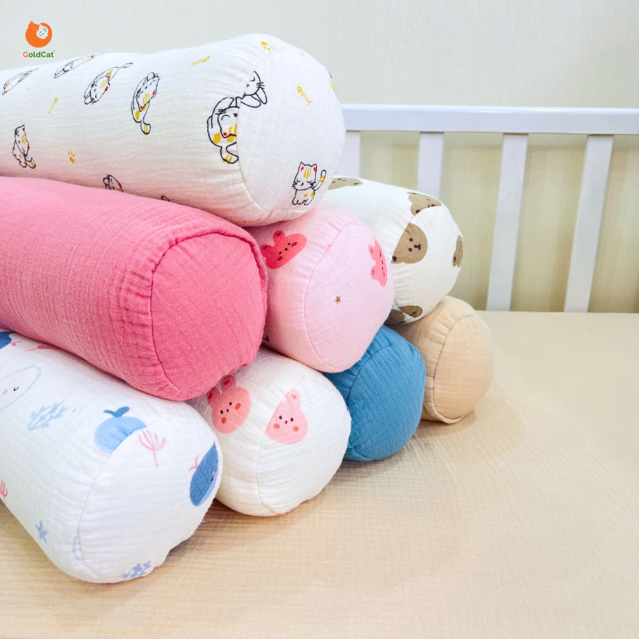 Ảnh Gối Ôm Trẻ Em GoldCat Hoạ Tiết Ngộ Nghĩnh, Chất Liệu Muslin Dùng Cho Bé Từ 0-2Tuổi 3