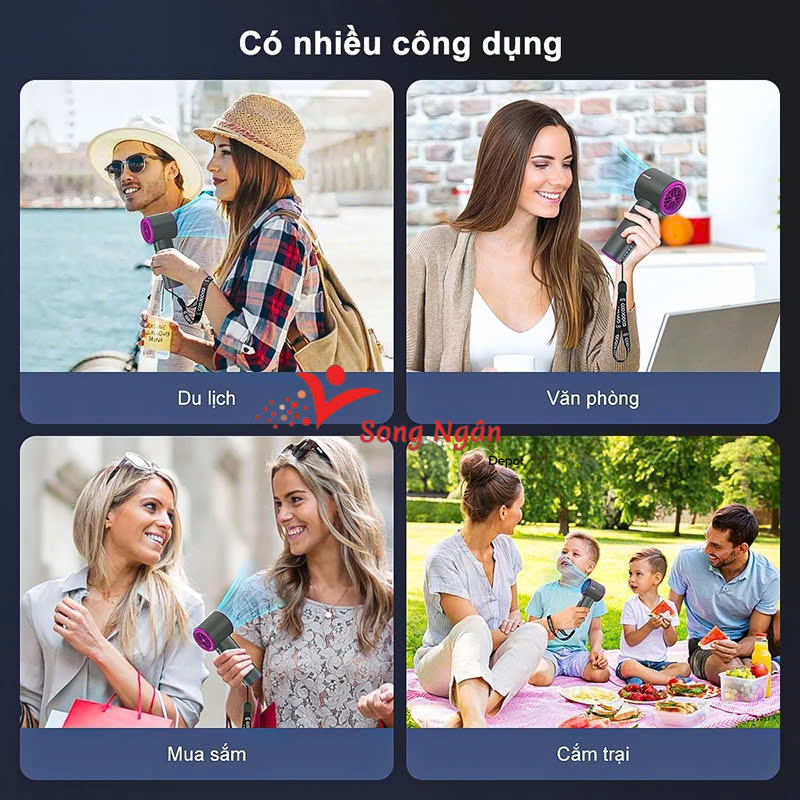 Quạt mini SONGNGAN 4000 mAh di động có thể sạc gió mạnh 100 tốc độ turbo phản lực
