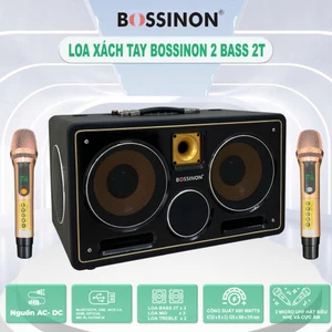 Loa Karaoke Bluetooth Bossinon K6 Pro - Kèm 2 Micro Không Dây, Thiết Kế Sang Trọng, Âm Bass Mạnh Mẽ