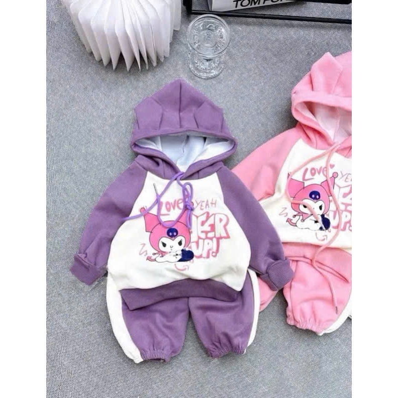 bộ ni bông kurumi tím hồng size cho bé 6-18kg QUỲNH ANH SHOP_01