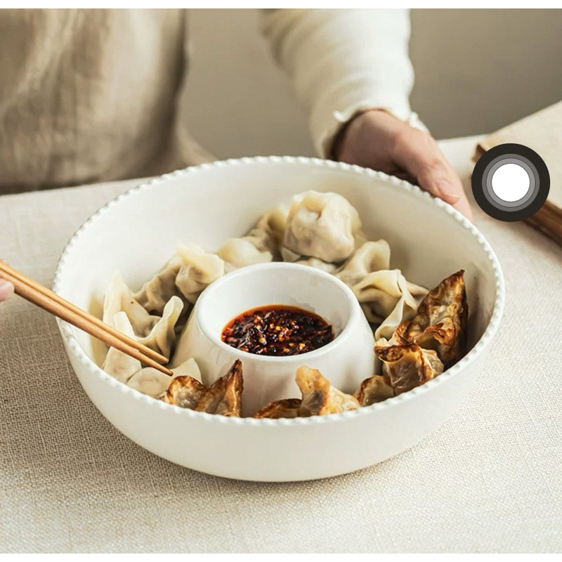 Bát/Khay gốm sứ kèm khay đựng gia vị