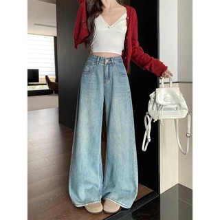 Quần jeans ống rộng mẫu trơn lưng cao, quần bò nữ ống suông nâng 3 hack dáng đủ size dưới 62kg mã QS29