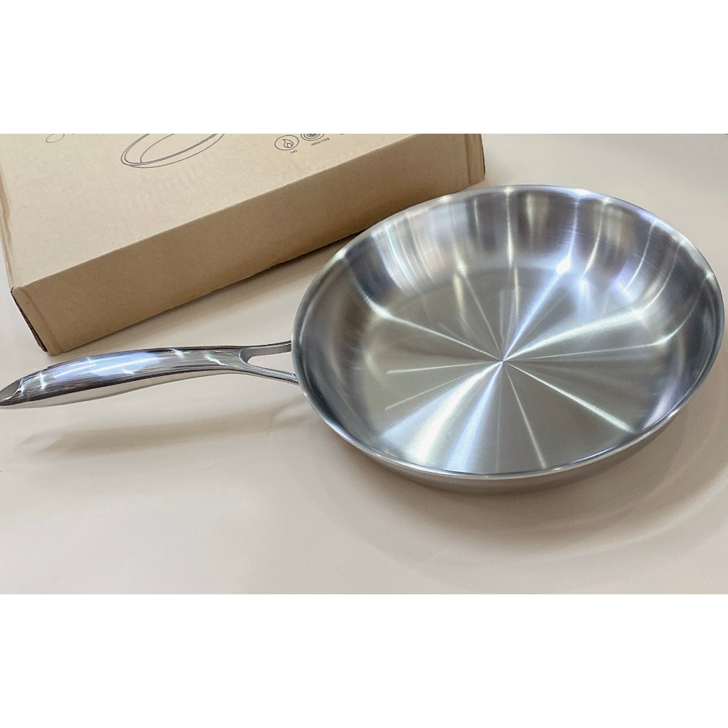 Chảo Inox 3 Lớp Liền Khối Dùng Tất Cả Bếp, Chảo Chiên Rán 28cm Oyatton OYT39