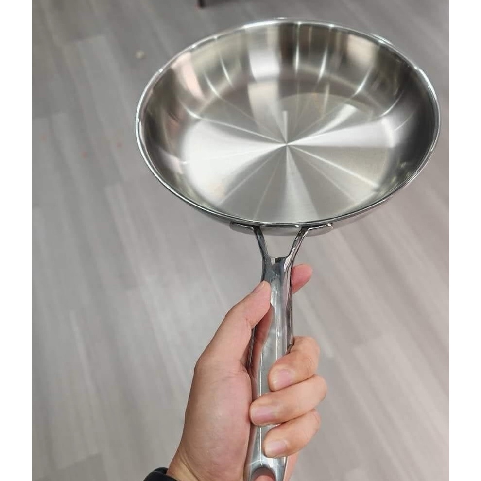 Chảo Inox 3 Lớp Liền Khối Dùng Tất Cả Bếp, Chảo Chiên Rán 28cm Oyatton OYT39