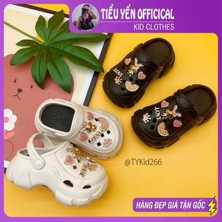 Giày dép trẻ em, Dép sục mẹ và bé 2 màu size từ 24-41 tặng kèm charm G266 | Tiểu Yến KID
