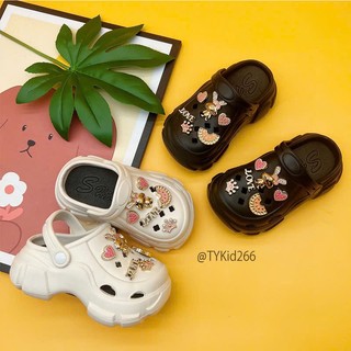 Giày dép trẻ em, Dép sục mẹ và bé 2 màu size từ 24-41 tặng kèm charm G266 | Tiểu Yến KID