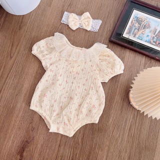 Body Musslin hoa nhí bé gái 4-10kg đầy tháng, thôi nôi. Bộ đồ liền thân dễ thương bé gái. Dino Kids